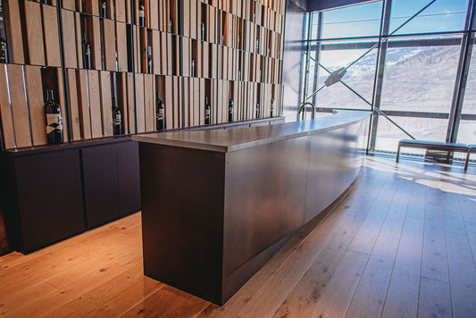 Checkmate Winery tasting bar and custom millwork by BWP Spaces, South Okanagan